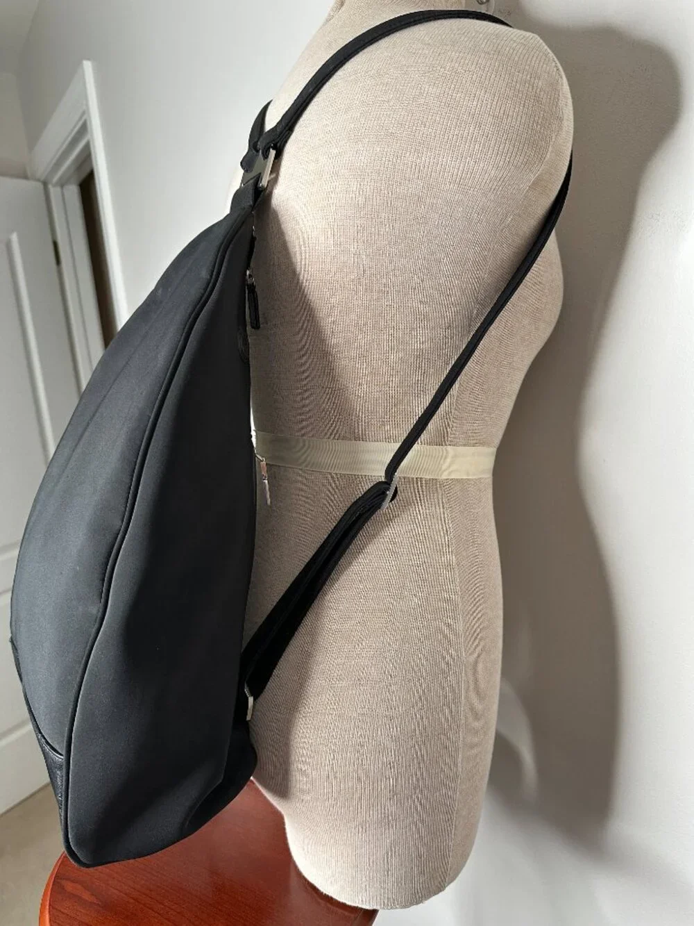 HOBO International Women's Black Nylon Tear-drop Style Backpack Minimalist